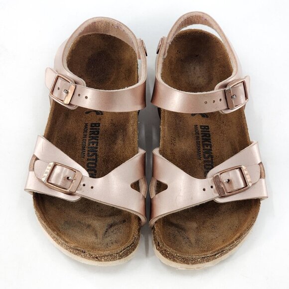 BIRKENSTOCK Rio AS Girls Kids Birko-Flor - Electric Metallic Copper Pink - Picture 3 of 9